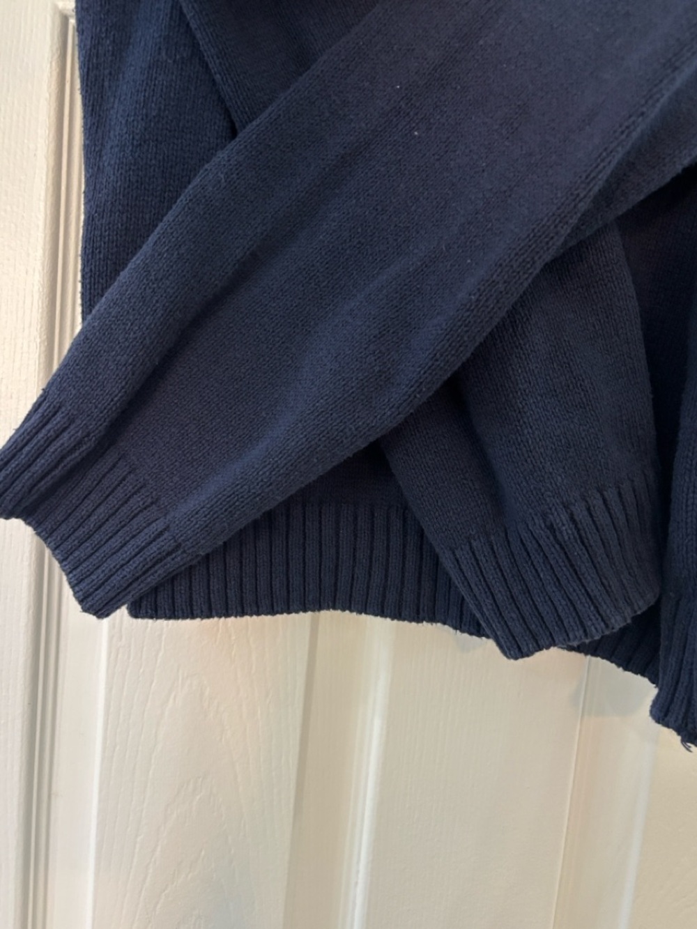 Six Vintage American Flag Thick Knit Long Sleeve Turtleneck Sweater in Navy L - Picture 4 of 5